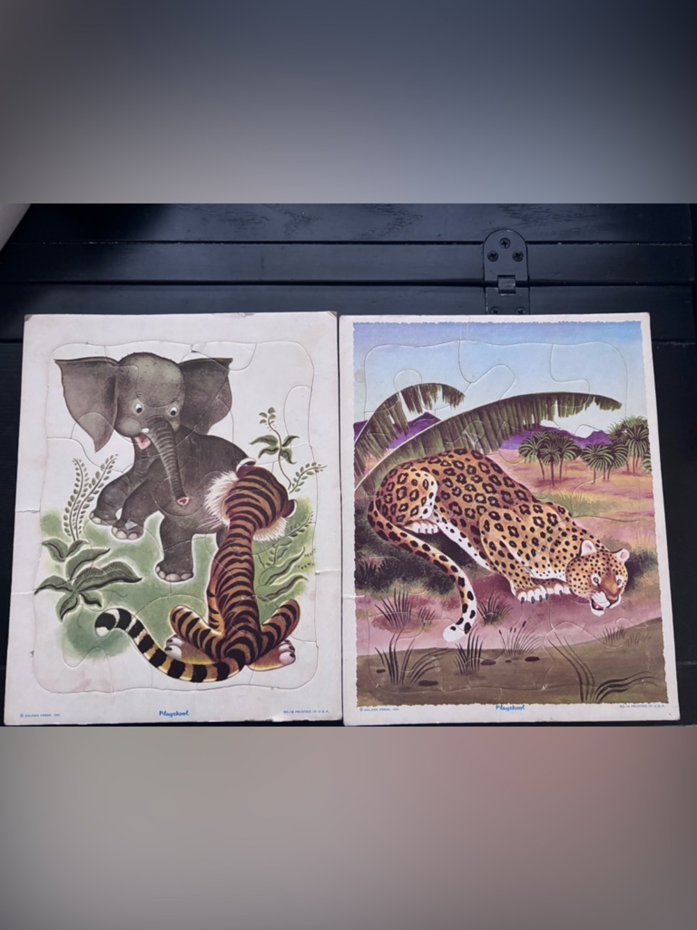 Playkraft Animal Illustration Puzzle Panels - Elephant & Cheetah